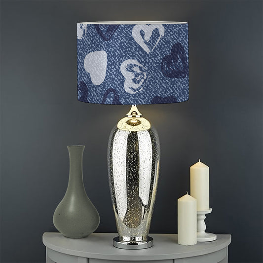 Heart Denim Jeans Pattern Print Drum Lamp Shade