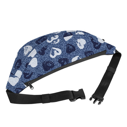 Heart Denim Jeans Pattern Print Fanny Pack