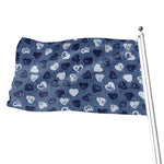 Heart Denim Jeans Pattern Print Flag