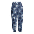 Heart Denim Jeans Pattern Print Fleece Lined Knit Pants
