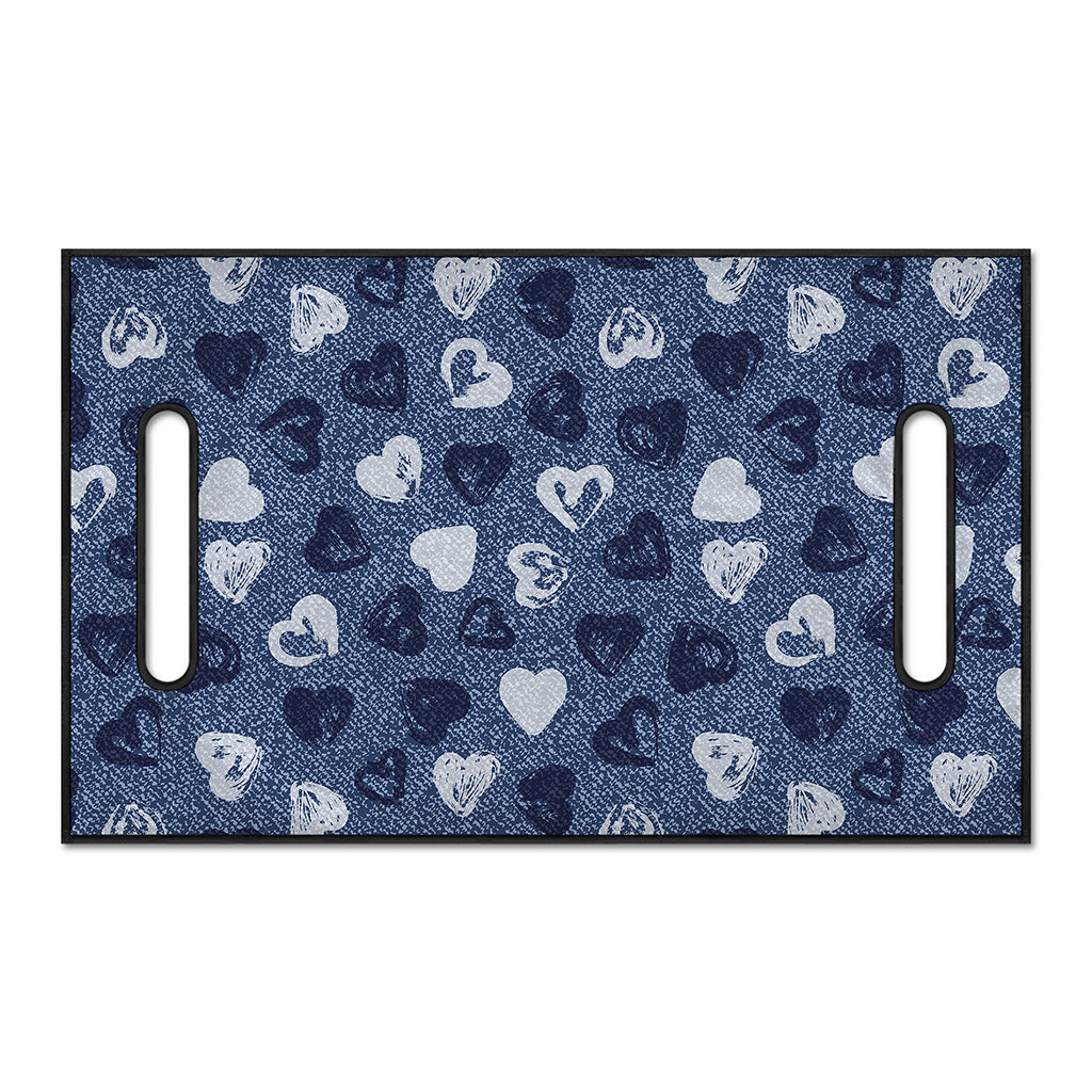 Heart Denim Jeans Pattern Print Golf Cart Seat Cover
