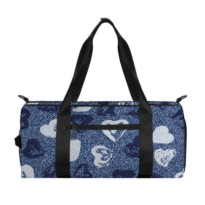 Heart Denim Jeans Pattern Print Gym Bag
