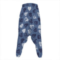 Heart Denim Jeans Pattern Print Hammer Pants