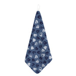 Heart Denim Jeans Pattern Print Hand Towel