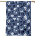 Heart Denim Jeans Pattern Print House Flag