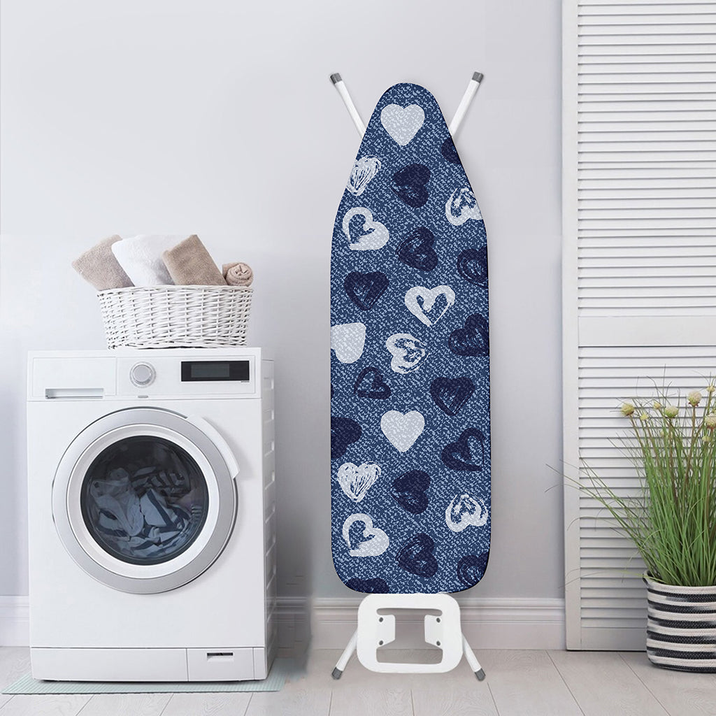 Heart Denim Jeans Pattern Print Ironing Board Cover