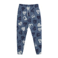 Heart Denim Jeans Pattern Print Jogger Pants