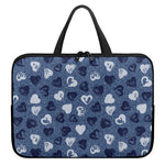 Heart Denim Jeans Pattern Print Laptop Sleeve With Handle