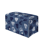 Heart Denim Jeans Pattern Print Leather Tissue Box Cover