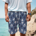 Heart Denim Jeans Pattern Print Men's Cargo Shorts