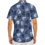 Heart Denim Jeans Pattern Print Men's Deep V-Neck Shirt