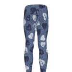 Heart Denim Jeans Pattern Print Men's leggings