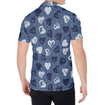 Heart Denim Jeans Pattern Print Men's Shirt