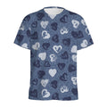 Heart Denim Jeans Pattern Print Men's Athletic T-Shirt