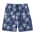 Heart Denim Jeans Pattern Print Men's Swim Trunks