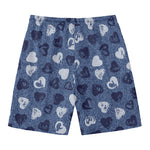 Heart Denim Jeans Pattern Print Men's Swim Trunks
