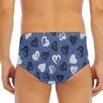 Heart Denim Jeans Pattern Print Men's Triangle Swim Briefs