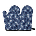 Heart Denim Jeans Pattern Print Oven Mitts