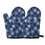 Heart Denim Jeans Pattern Print Oven Mitts