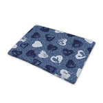 Heart Denim Jeans Pattern Print Pet Cooling Mat Cover