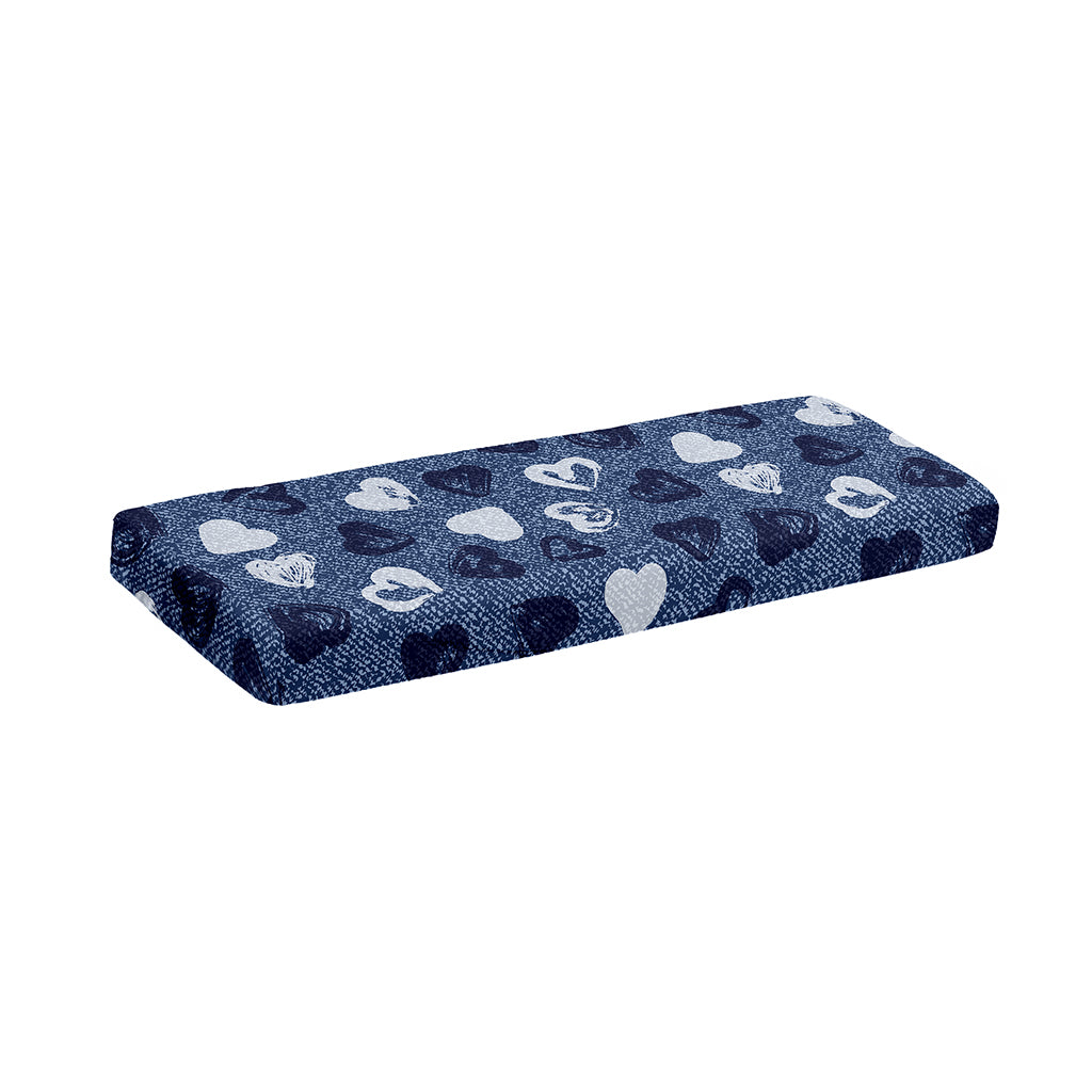 Heart Denim Jeans Pattern Print Piano Keyboard Cover