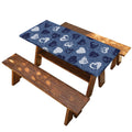 Heart Denim Jeans Pattern Print Picnic Table Cover