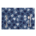 Heart Denim Jeans Pattern Print Placemat