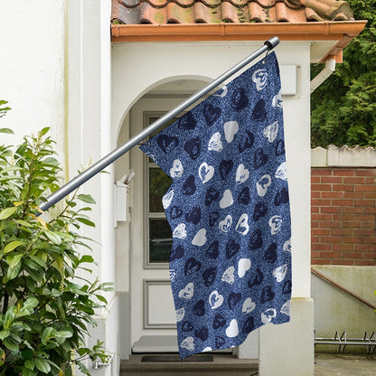 Heart Denim Jeans Pattern Print Polyester Flag