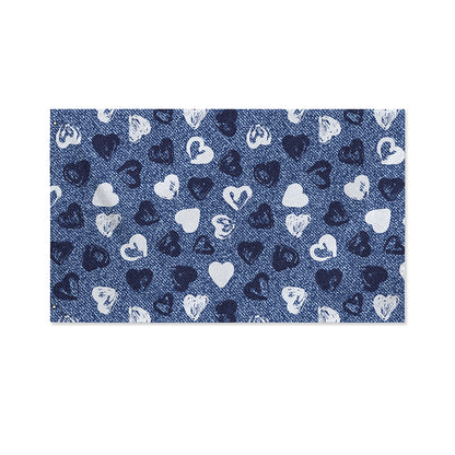 Heart Denim Jeans Pattern Print Polyester Flag