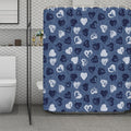 Heart Denim Jeans Pattern Print Polyester Shower Curtain