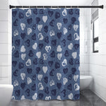 Heart Denim Jeans Pattern Print Premium Shower Curtain