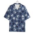 Heart Denim Jeans Pattern Print Rayon Hawaiian Shirt