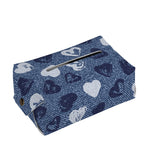 Heart Denim Jeans Pattern Print Rectangle Tissue Box Cover