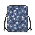 Heart Denim Jeans Pattern Print Rectangular Crossbody Bag