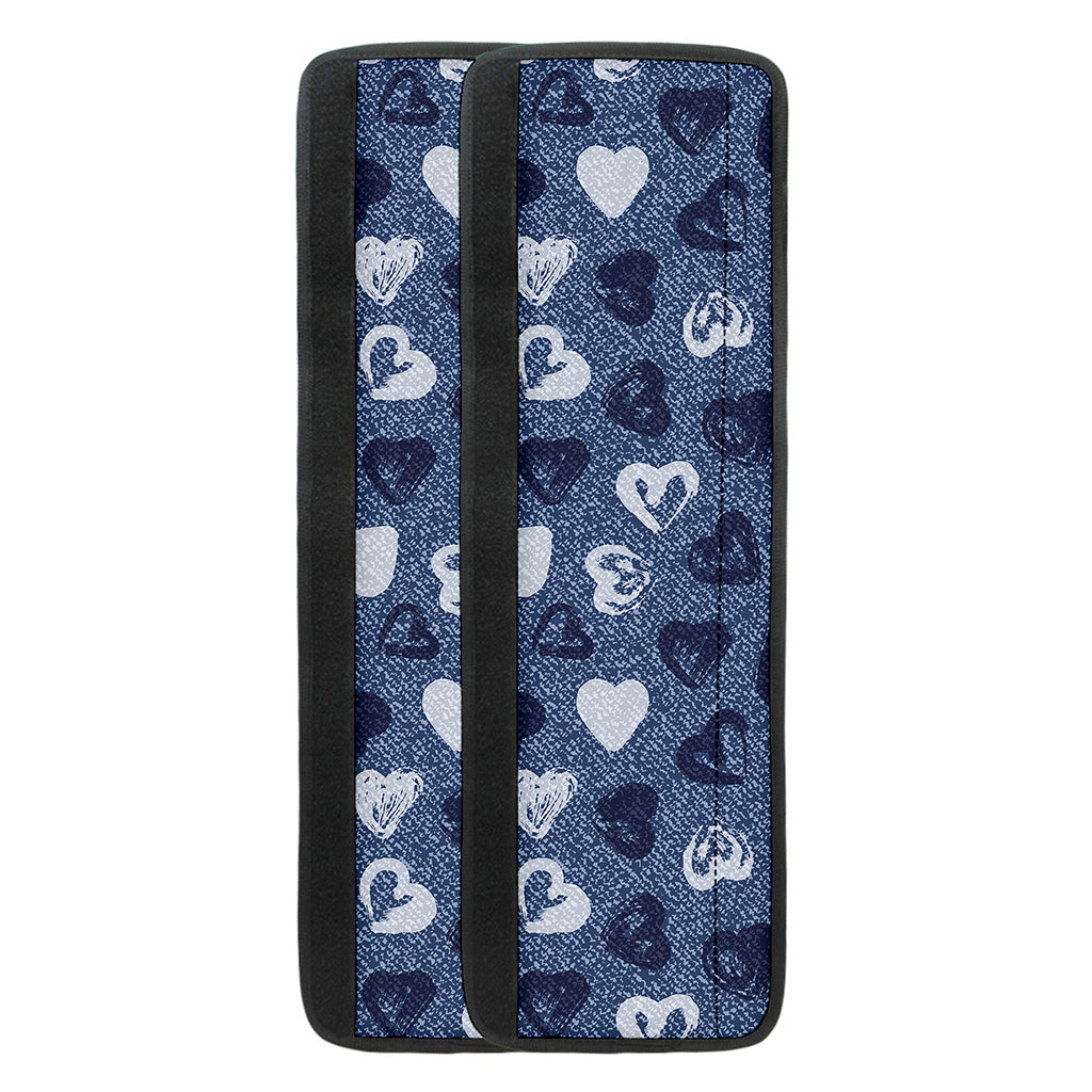 Heart Denim Jeans Pattern Print Refrigerator Handle Covers