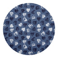 Heart Denim Jeans Pattern Print Round Blanket