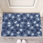 Heart Denim Jeans Pattern Print Rubber Doormat