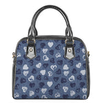 Heart Denim Jeans Pattern Print Shoulder Handbag