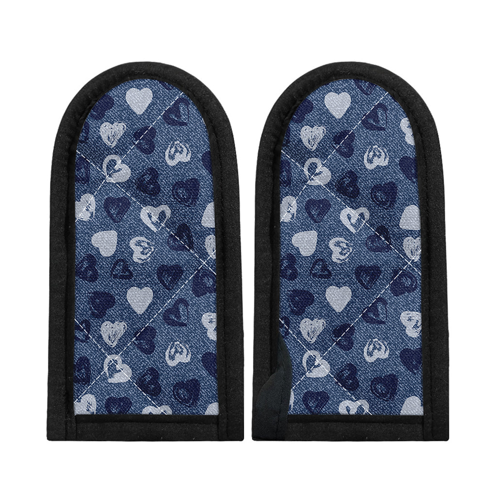 Heart Denim Jeans Pattern Print Skillet Handle Cover