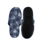 Heart Denim Jeans Pattern Print Slippers