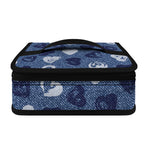 Heart Denim Jeans Pattern Print Small Lunch Bag