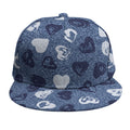 Heart Denim Jeans Pattern Print Snapback Cap