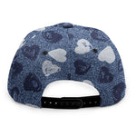 Heart Denim Jeans Pattern Print Snapback Cap