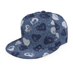 Heart Denim Jeans Pattern Print Snapback Cap