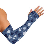 Heart Denim Jeans Pattern Print Sun Protection Arm Sleeves