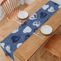 Heart Denim Jeans Pattern Print Table Runner