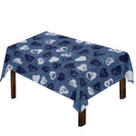 Heart Denim Jeans Pattern Print Tablecloth