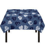 Heart Denim Jeans Pattern Print Tablecloth