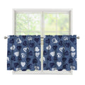 Heart Denim Jeans Pattern Print Tier Curtains