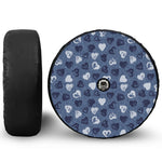 Heart Denim Jeans Pattern Print Tire Cover With Camera Hole
